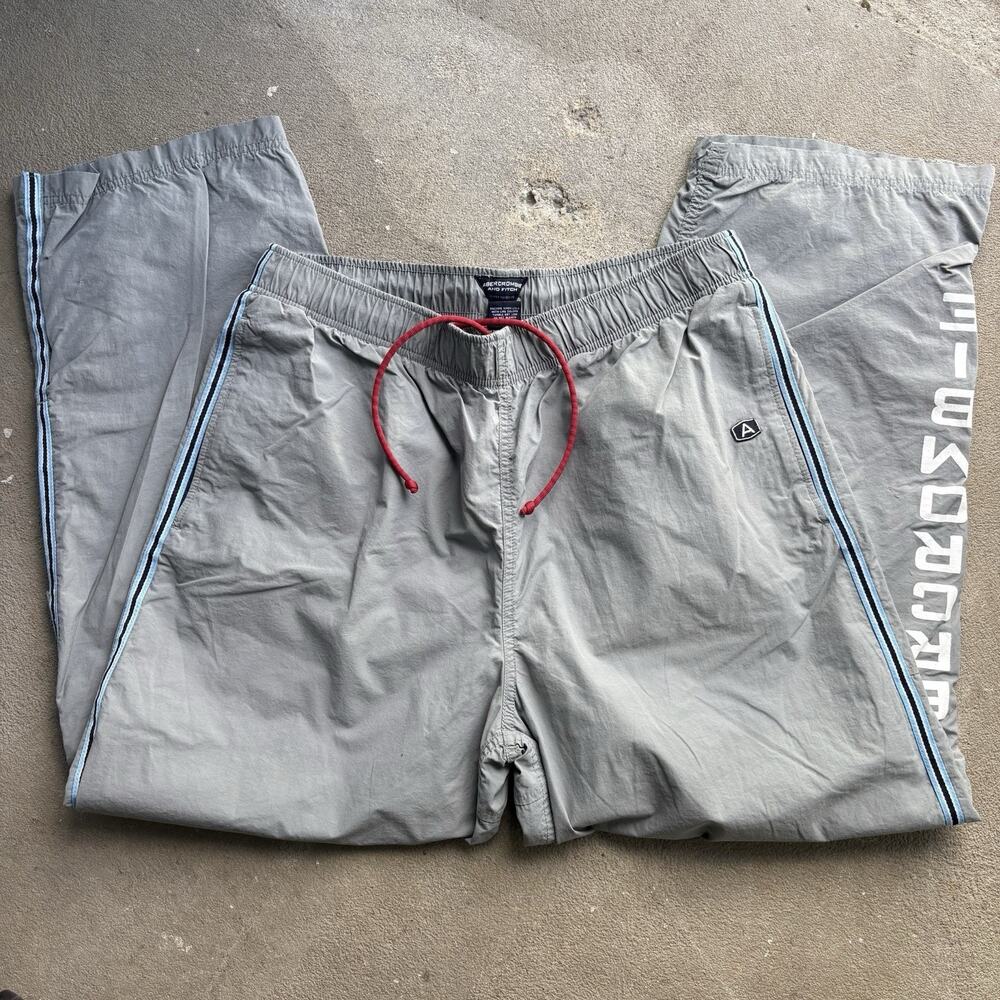 American Eagle Men's Track Pants Size LG Gray w/ Side Stripe Gym Issue 092 Sport
